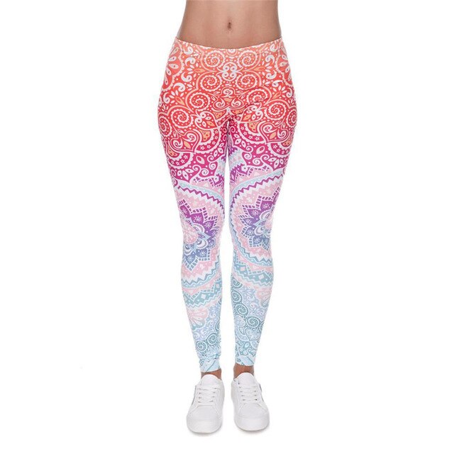 Yoga Pants and Leggings Fitness 3D Printed For Girls and Women - Floral